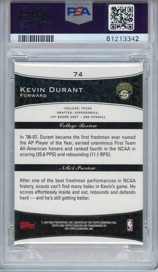 Kevin Durant 2007 Topps Echelon Card #74 (PSA NM-MT 8)