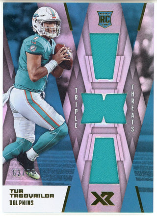 Tua Tagovailoa 2020 Panini Xr Triple Threats Rookie Patch Card #RTM-TT