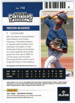 Triston McKenzie Autographed 2021 Panini Contenders Playoff Ticket Card #114