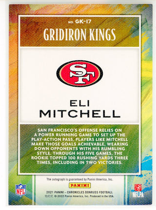 Eli Mitchell Autographed 2022 Panini Chronicles Donruss Gridiron Kings Card #GK-17