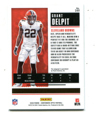 Grant Delpit 2020 Panini Contenders Optic #160 Autographed Card