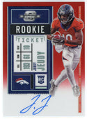 Jerry Jeudy Autographed 2020 Panini Contenders Optic Rookie Ticket Card #106