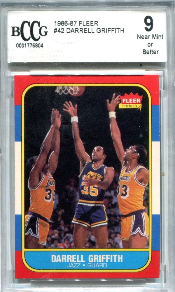 Darrell Griffith 1986-87 Fleer Premier #42 BCCG NM 9 Card