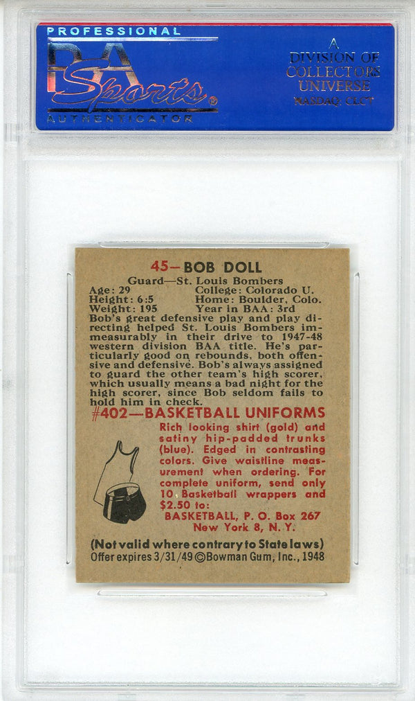Bob Doll 1948 Bowman Card #45 (PSA NM 7)