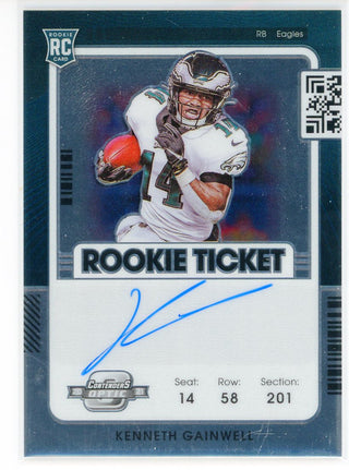 Kenneth Gainwell Autographed 2021 Panini Contenders Optic Rookie Ticket Card #139