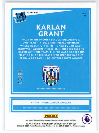 Karlan Grant 2020-21 Panini Chronicles Donruss Optic Pink Prizm Card #9