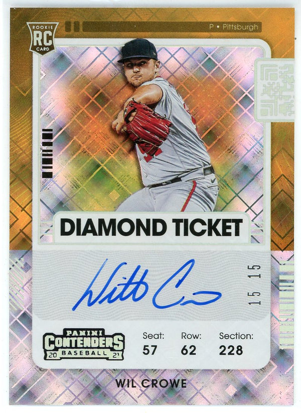 Wil Crowe Autographed 2021 Panini Contenders Diamond Ticket Card #155