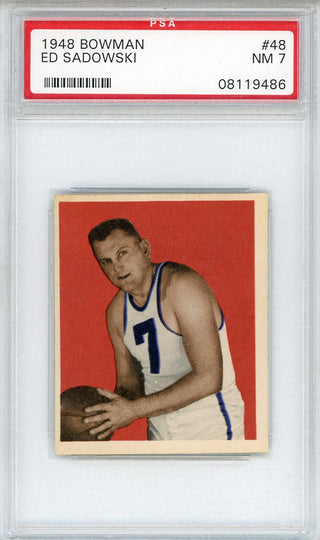Ed Sadowski 1948 Bowman Card #48 (PSA NM 7)
