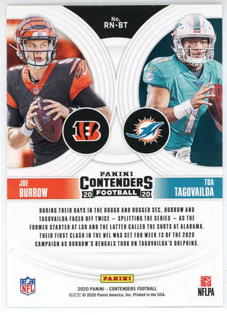 Tua Tagovailoa & Joe Burrow 2020 Panini Contenders Round Numbers Rookie Card #RN-BT