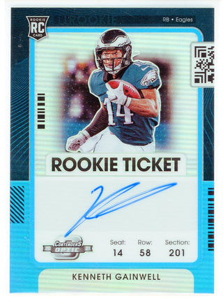Kenneth Gainwell Autographed 2021 Panini Contenders Optic Rookie Ticket Prizm Card #139