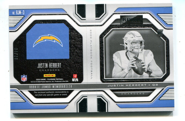 Justin Herbert 2020 Panini Playbook Jumbo Jersey Booklet /70