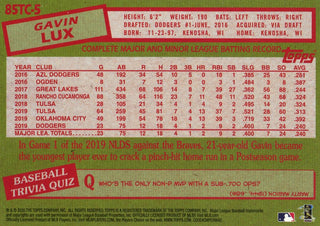 Gavin Lux 2020 Topps Rookie Card