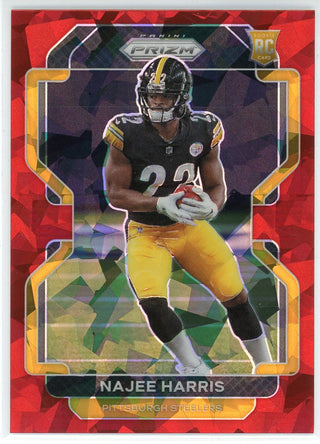 Najee Harris 2021 Panini Przim Red Cracked Ice Rookie Card #343