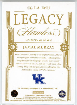 Jamal Murray Autographed 2021 Panini Flawless Legacy Card