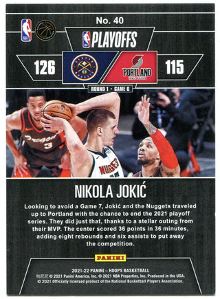 Nikola Jokic Panini NBA Hoops Road to the Finals 1635/2021