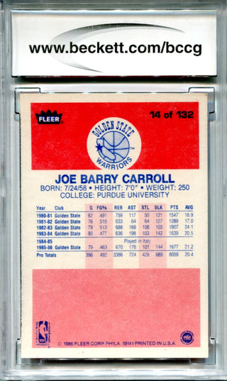 Joe Barry Carrol 1986-87 Fleer Premier #14 BCCG NM 9 Card
