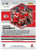 Patrick Mahomes 2021 Panini Mosaic Super Bowl MVP's Pink Prizm Card #288