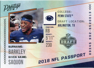 Saquon Barkley 2018 Prestige NFL Passport Rookie Card