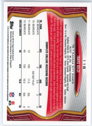 Travis Kelce 2013 Topps Chrome Rookie Card #118