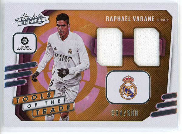 Raphael Varane 2020-21 Panini Chronicles Absolute Tools of the Trade Patch Card #T-RV