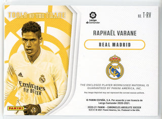 Raphael Varane 2020-21 Panini Chronicles Absolute Tools of the Trade Patch Card #T-RV