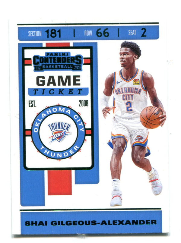 Shai Gilgeous-Alexander 2021 Panini Contenders Game Ticket Green