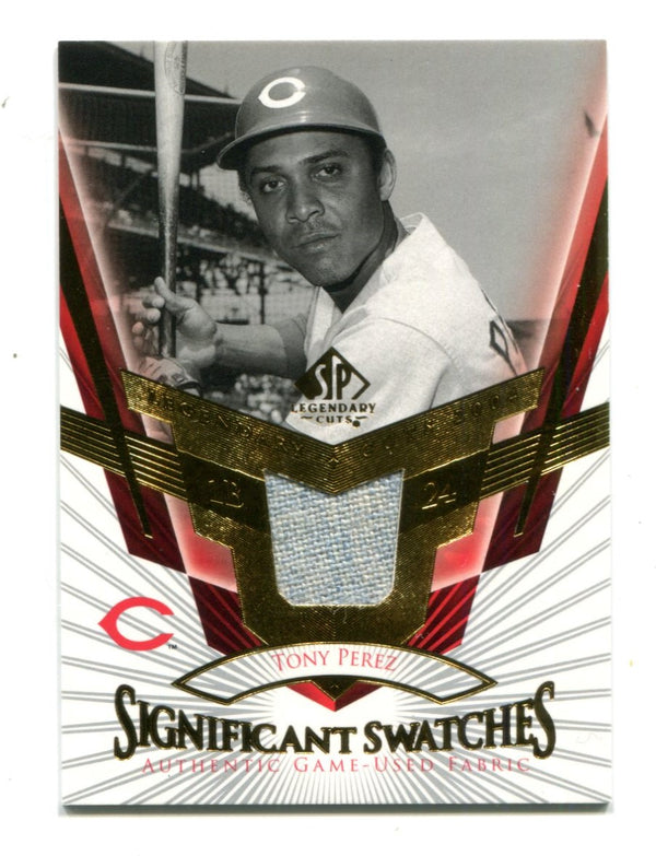 Tony Perez 2004 Upper Deck SP Legendary Cuts Gold Jersey Card