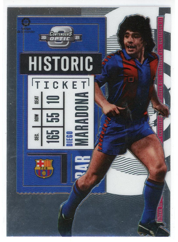 Diego Maradona 2020-21 Panini Chronicles Contenders Optic Historic Ticket Card #5