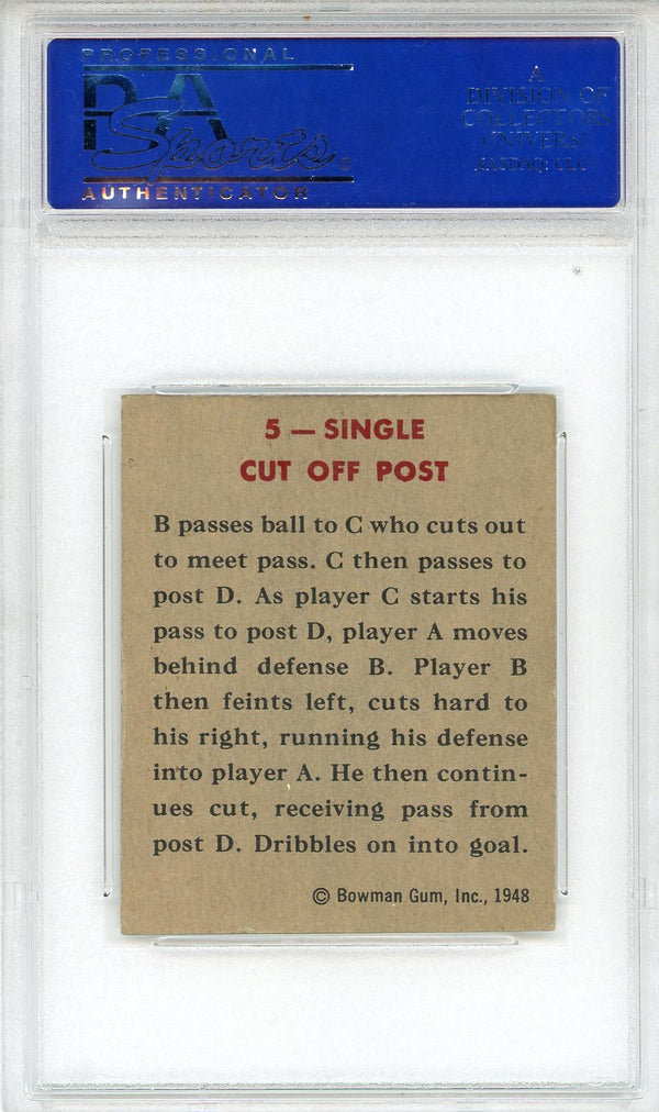 Single Cut Off Post 1948 Bowman Card #5 (PSA EX-MT 6)