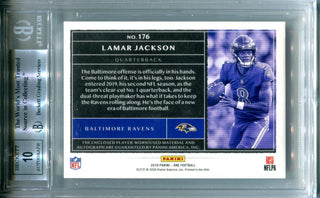 Lamar Jackson Autographed 2019 Panini One Jersey Bronze Card (BVG)