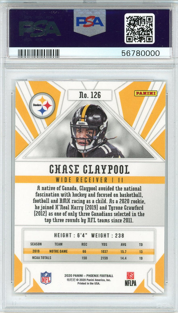 Chase Claypool 2020 Panini Phoenix Rookie Card #126 (PSA)