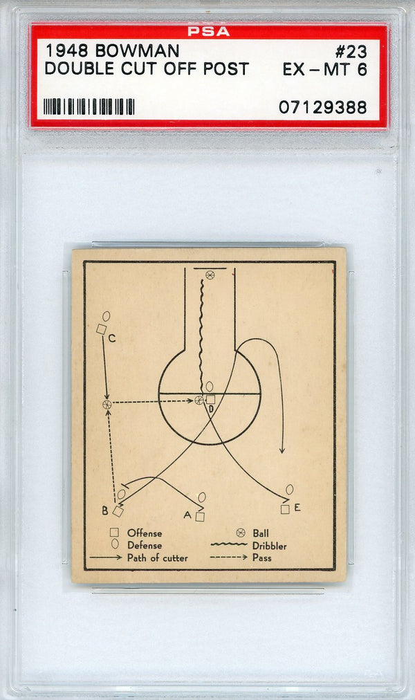Double Cut Off Post 1948 Bowman Card #23 (PSA EX-MT 6)