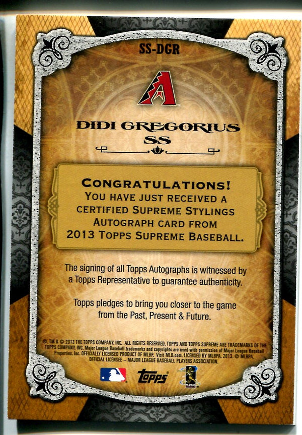 Didi Gregorius 2013 Supreme Stylings Autographed Card #32/50