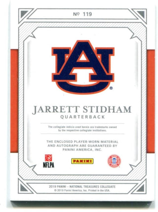 Jarrett Stidham 2019 Panini National Treasures Autographed Card 24/25