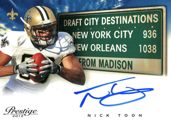 Nick Toon Autographed 2012 Panini Prestige Card