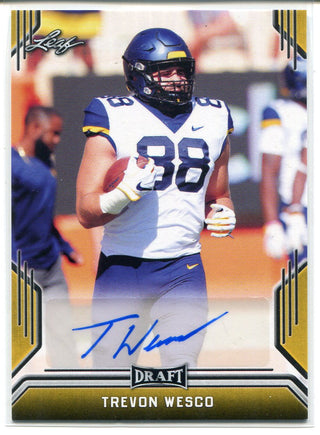 Trevon Wesco Autographed 2019 Leaf Draft Gold Rookie Card