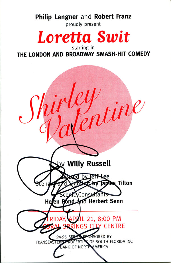 Loretta Swit Autographed Shirly Valentine Program