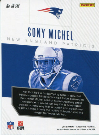 Sony Michel 2018 Panini Absolute Rookie Card