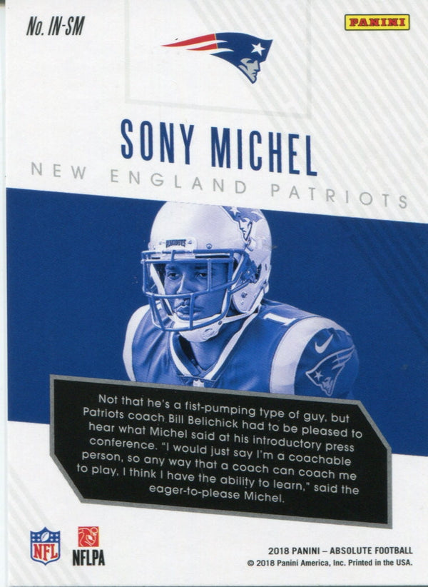 Sony Michel 2018 Panini Absolute Rookie Card
