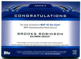 Brooks Robinson Topps Commemorative Patch All Star Game Most Valuable Player 2013 #ASMVP-3