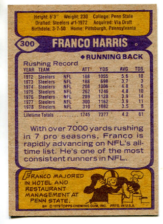 Franco Harris 1979 Topps Card #300
