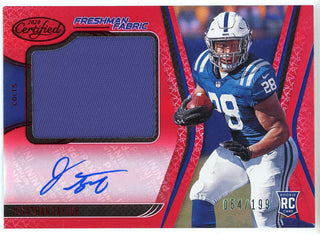 Jonathan Taylor Autographed 2020 Panini Certified Freshman Fabric Rookie Card #218