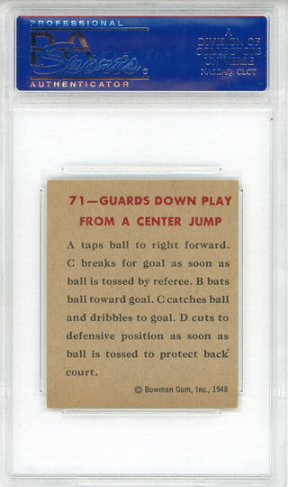 Guards Down Play from a Center Jump 1948 Bowman Card #71 (PSA NM 7)