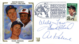 Whitey Ford, Frank Robinson & Al Kaline Autographed First Day Cover