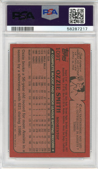 Ozzie Smith 1982 Topps Traded Card #109T (PSA NM 7)