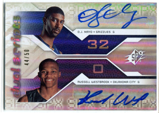 Russell Westbrook & OJ Mayo Autographed 2008-09 Upper Deck SPx Dual Scripts Card