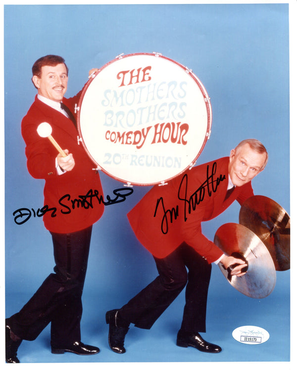 Tommy & Dick Smothers Autographed The Comedy Hour 8x10 Photo (JSA)