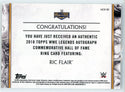 Ric Flair Autographed 2018 Topps WWE Legends Commemorative Hall of Fame Ring Card #HOF-RF