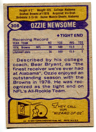 Ozzie Newsome 1979 Topps Card