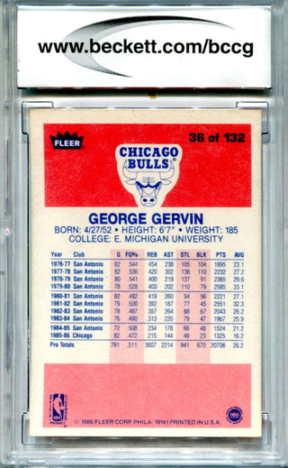 George Gervin 1986-87 Fleer Premier #36 BCCG NM 9 Card